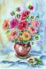 Bouquet de dahlias - Aquarelle